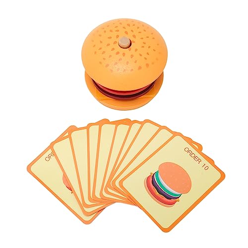 Hamburger-Stapelspielzeug, Fast-Food-Kochspielset, Holz-Rollenspielspielzeug und Spielhaus-Spielzeug für über 36 Monate, Miniatur-Burger-Küchenspielset von KIMISS