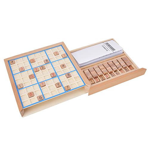 Holz-Sudoku-Puzzlespiel für Erwachsene und - 9x9-Raster-Rätsel, Familienbrettspiel, IQ-Spielzeug aus Buchenholz für Jeden Spaß von KIMISS