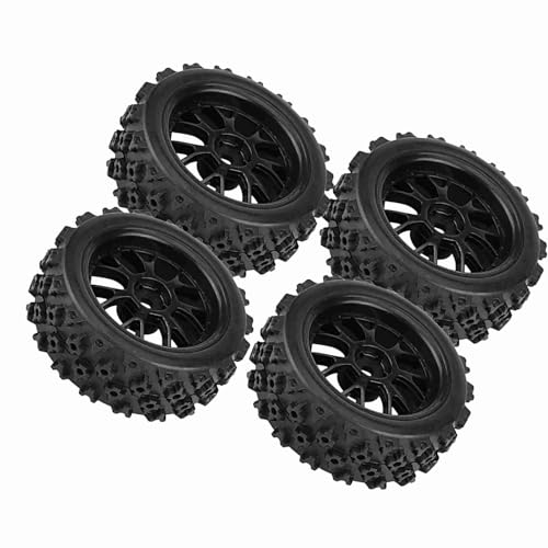 KIMISS 12 Mm Sechskant-RC-Räder und -Reifen, RC-Autoreifen, Gummi, 4-teiliges Set, Racing-Geländewagen-Reifen, Gummireifen, Felge für RC-Autoteile Im Maßstab 1:10 von KIMISS