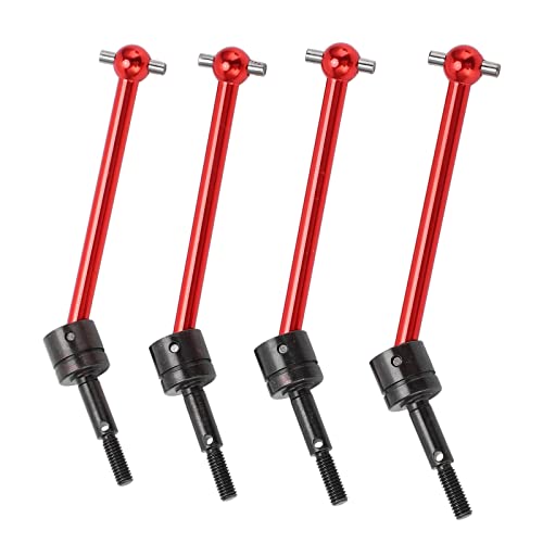 KIMISS 4-teiliges RC-CVD-Universal-Antriebswellenset aus Aluminiumlegierung, Upgrade-Teile für TT02B 1/10 RC-Auto, Vorne und Hinten CVD-Antriebswelle (Rot) von KIMISS