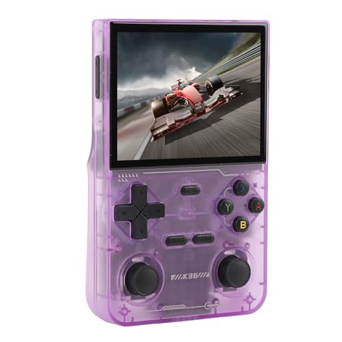 KIMISS Retro-Handspielkonsole, Dual-Joystick, 3,5 Zoll, 640 X 480 Bildschirm, 3500 MAh, Spieler, Freizeitunterhaltung (Purple) von KIMISS