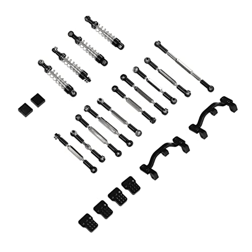 KIMISS Wpl C24 Upgrade-Teile, Aluminiumoy, Wpl C24 Upgrades, Rc-Auto-Upgrade-Ersatzteil-Kit, Aluminiumoy-Stoßdämpfer, Rc-Auto-Zugstangen-Kit für Wpl C24, C14 C14K C24K Rc-Auto, von KIMISS