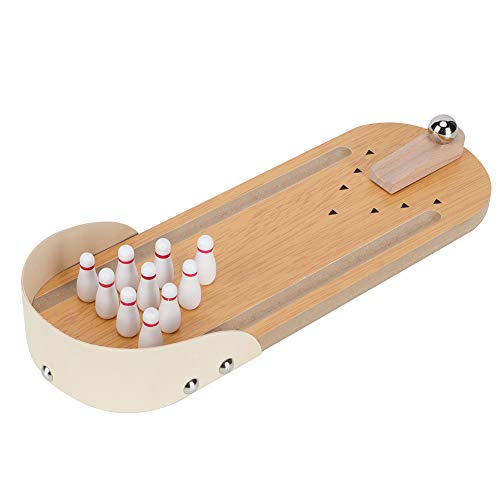 Mini-Bowling aus Holz, Tisch-Bowling aus Holz, Praktisches Freizeitspiel, Top-Kegel-Dekompressionsspiel, Pädagogisches für, Spiele für die Öffentlichkeit, Gam Ten Pin Set von KIMISS