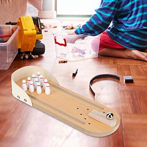 Mini-Bowling aus Holz, Tisch-Bowling aus Holz, Praktisches Freizeitspiel, Top-Kegel-Dekompressionsspiel, Pädagogisches für, Spiele für die Öffentlichkeit, Gam Ten Pin Set von KIMISS