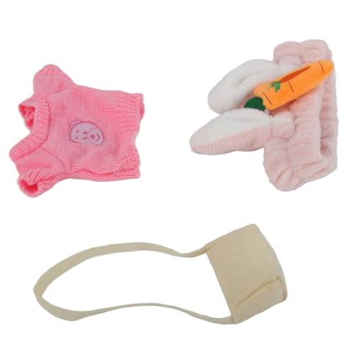 Plüsch-Enten-Spielzeug-Kleidungsset – 3-teiliges Süßes Cartoon-Outfit – Gelbe Enten-Kostüme – Stofftier-Zubehör, Waschbares Plüschmaterial (F-Typ) von KIMISS