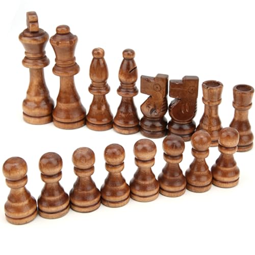 Schachfiguren aus Holz, Internationale Figur ohne Brett, Elternteil, 32 Stück, Standard-Kind-Interaktionsspielzeug, Kindergeschenk, Nur Staunton, Kompletter Ersatz, Interaktiv von KIMISS