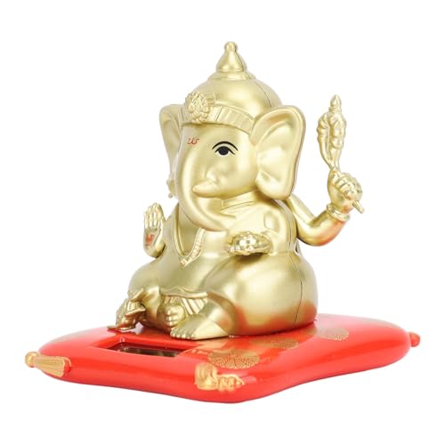 Solar Schwingendes Elefantenspielzeug, Ganesha-Auto-Panel-Statue, Heimfenster, Desktop, Automatische Wackel-Power-Kits, Dekoration, Glückskopf für von KIMISS