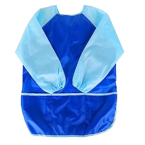 KIMMAX Bastelschürze kinder, Malschürze Malerkittel mit Ärmeln für Kinder von 7 bis 12 Jahren für Schule Kunst Malerei,Kochen (Blau (L,125-145cm)) von KIMMAX