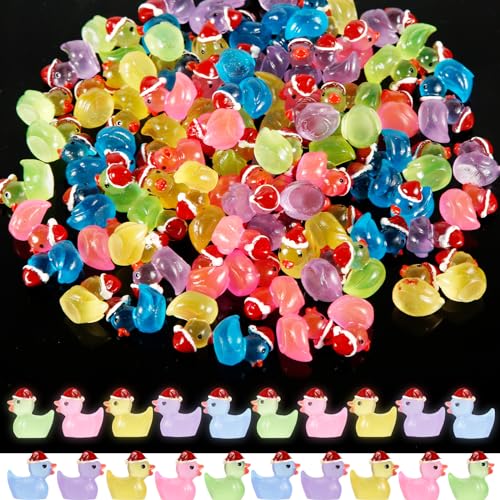 100St Kleine Weihnachtsenten, Niedlich Mini Enten aus Kunstharz, Leuchtende Mini Enten, Mini Enten Harz für Miniaturgarten, Landschaft, Puppenhaus, Topf 100St Kleine Weihnachtsenten, Niedlich Mini Enten aus Kunstharz, Leuchtende Mini Enten, Mini Enten Harz für Miniaturgarten, Landschaft, Puppenhaus, Topf von KINBOM