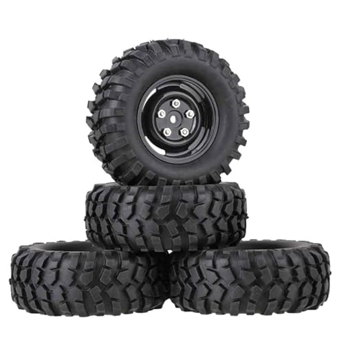 KINGCOO 4Stück 1,9 Zoll RC Crawler Gummi Reifen und Kunststoff Räder Felgen für 1/10 RC Rock Crawler Auto für Axial SCX10 90046 D90 CC01 TF2 TRX4 Teile (108mm) von KINGCOO