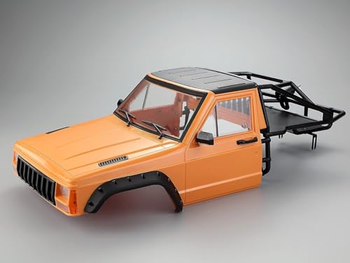 KINGCOO Harte Kunststoff RC Crawler Karosserie Kabine & Hinterer Käfig Car Body Shell für 1/10 RC Crawler Auto für TRX4 Axial SCX10 II 90046 TRX4 Redcat GEN8 (Orange) von KINGCOO