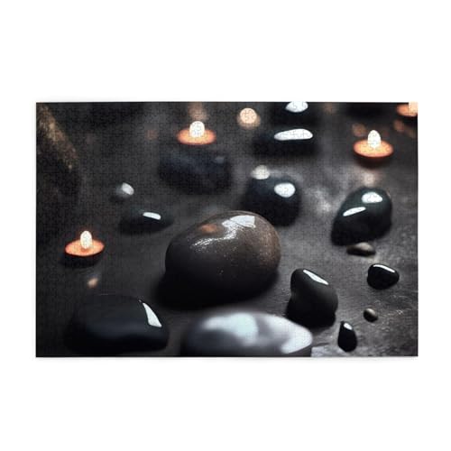 Black Mystery Heart Stone Jigsaw Puzzles1000 Piece Educational Intellectual Wooden Puzzles, Fun Puzzles, Stress Relieving Puzzles von KINGNOYI