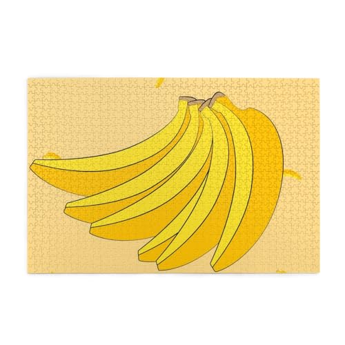 Cartoon Banana Jigsaw Puzzles1000 Teile Pädagogische Intellektuelle Holzpuzzles, lustige Puzzles, Stressabbau-Puzzles von KINGNOYI