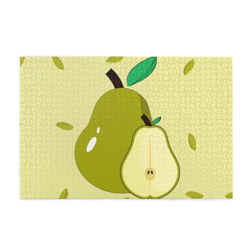 Cartoon Pear Jigsaw Puzzles1000 Teile Pädagogische Intellektuelle Holzpuzzles, lustige Puzzles, Stressabbau-Puzzles von KINGNOYI