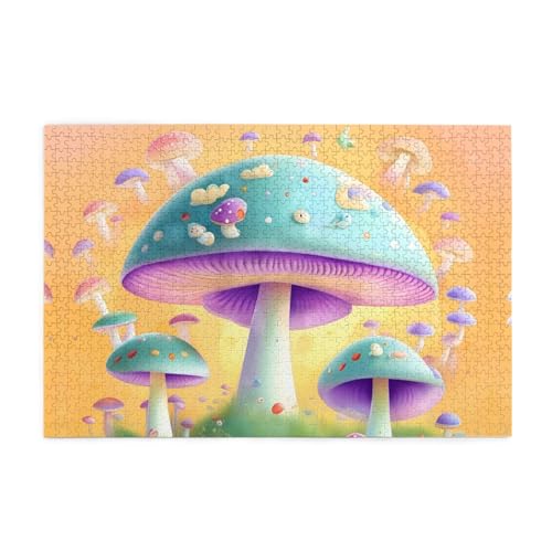 Fantasy Pilz Puzzles1000 Teile Pädagogische Intellektuelle Holzpuzzles, lustige Puzzles, Stressabbau-Puzzles von KINGNOYI