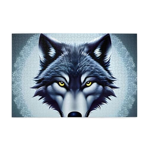 Fierce Wolf Head Jigsaw Puzzles1000 Piece Educational Intellectual Wooden Puzzles, Fun Puzzles, Stress Relieving Puzzles von KINGNOYI