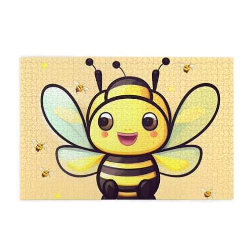Gelbe Bienen Puzzles1000 Teile Pädagogische Intellektuelle Holzpuzzles, lustige Puzzles, Stressabbau-Puzzles von KINGNOYI