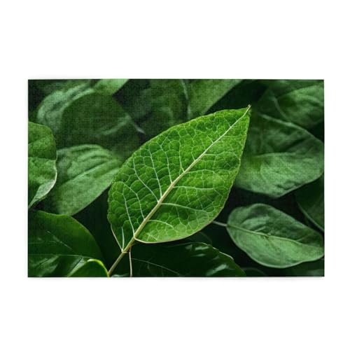 Green Leaf Nature Jigsaw Puzzles1000 Teile Pädagogische Intellektuelle Holzpuzzles, lustige Puzzles, Stressabbau-Puzzles von KINGNOYI