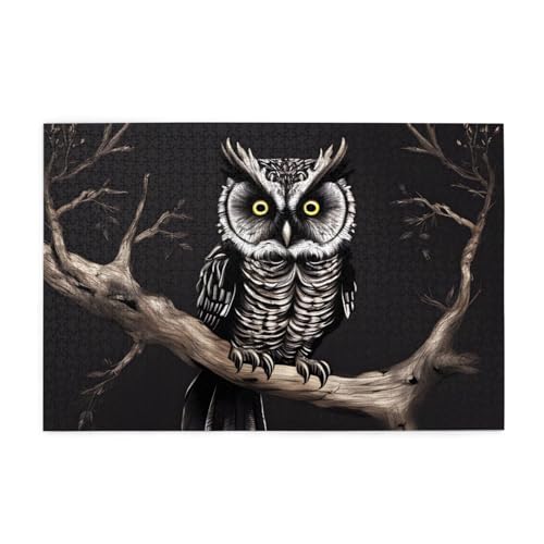 Late Night Owl Jigsaw Puzzles1000 Piece Educational Intellectual Wooden Puzzles, Fun Puzzles, Stress Relieving Puzzles von KINGNOYI