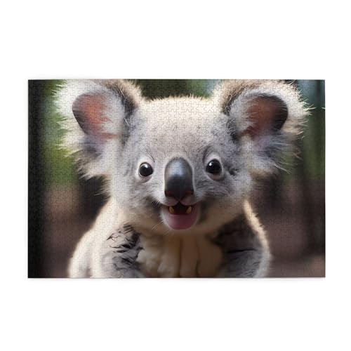 Niedliche Koala-Puzzles1000 Teile pädagogische intellektuelle Holzpuzzles, lustige Puzzles, Stressabbau-Puzzles von KINGNOYI