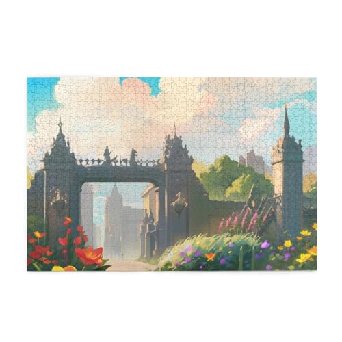 Outside The Castle Gate Jigsaw Puzzles1000 Piece Educational Intellectual Wooden Puzzles, Fun Puzzles, Stress Relieving Puzzles von KINGNOYI