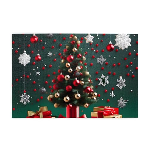 Runde Kugel Weihnachtsbaum Puzzles1000 Teile Pädagogische Intellektuelle Holzpuzzles Lustige Puzzles Stressabbau Puzzles von KINGNOYI