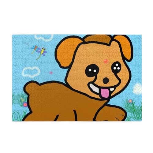 Running Cartoon Dog Jigsaw Puzzles1000 Piece Educational Intellectual Wooden Puzzles, Fun Puzzles, Stress Relieving Puzzles von KINGNOYI