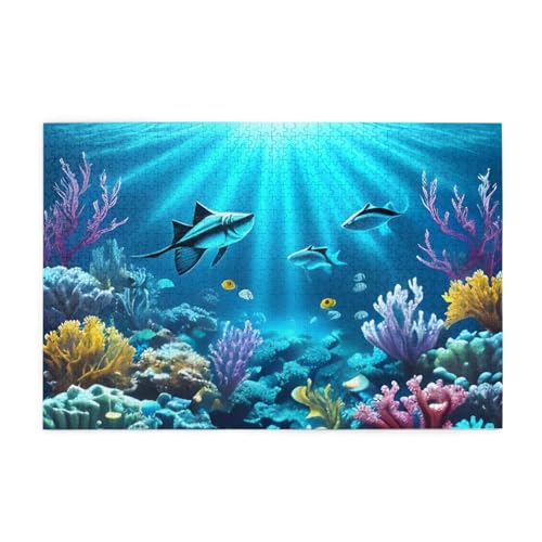 Submarine Coral Rays Jigsaw Puzzles1000 Piece Educational Intellectual Wooden Puzzles, Fun Puzzles, Stress Relieving Puzzles von KINGNOYI