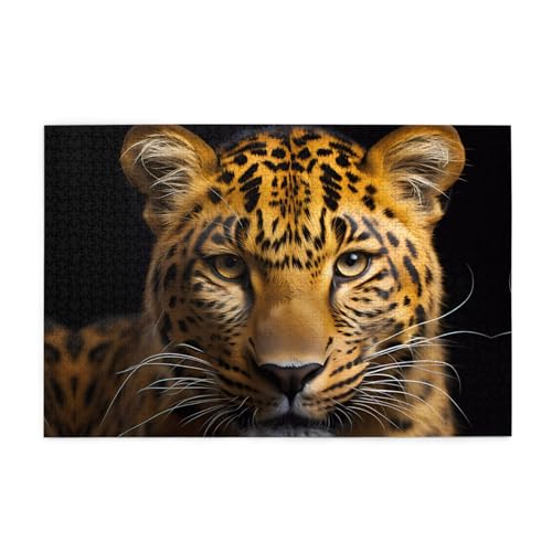 The Deep-Eyed Leopard Jigsaw Puzzles1000 Piece Educational Intellectual Wooden Puzzles, Fun Puzzles, Stress Relieving Puzzles von KINGNOYI