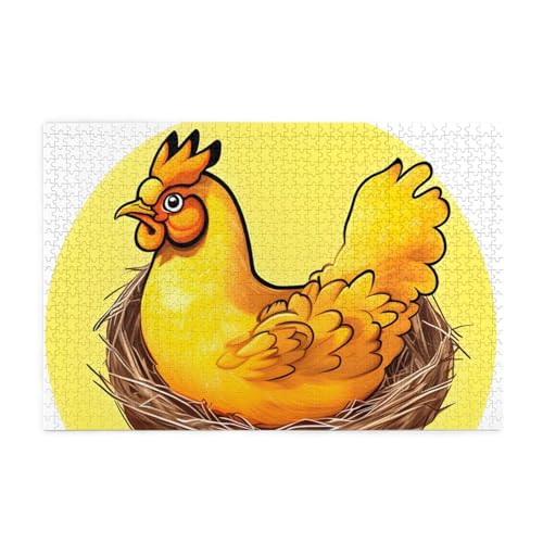 Vogelnest Goldenes Huhn Puzzles1000 Teile Pädagogische Intellektuelle Holzpuzzles Lustige Puzzles Stressabbau Puzzles von KINGNOYI