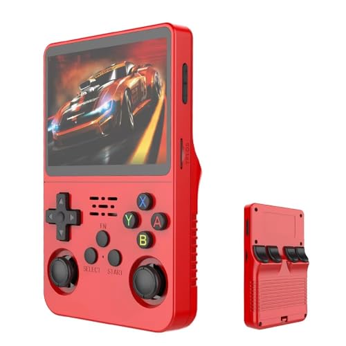 KINMRIS R36S Retro Handheld Spielekonsole, 40000+ Spiele 128GB Retro Konsole Linux System 3.5 Zoll IPS Bildschirm Tragbarer Pocket Video Player von KINMRIS