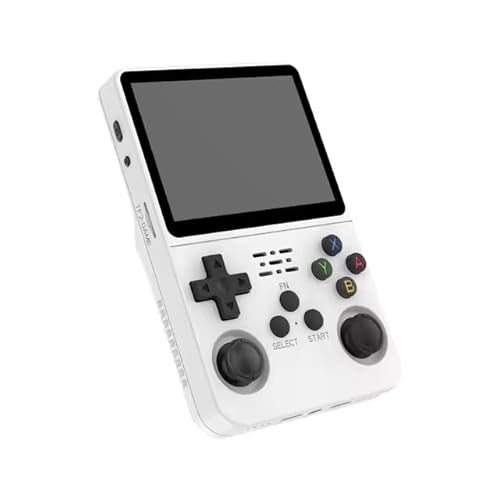 KINMRIS R36S Retro Handheld Spielkonsole, 64 G über 15000 Spiele, Retro Konsole 3,5-Zoll-IPS-Bildschirm, tragbare Spielkonsole für Kinder und Erwachsene, unterstützt mehrere Emulatoren (Weiß) von KINMRIS