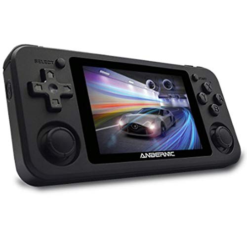 RG351P Handheld Videospielkonsole, integrierte 64G TF-Karte 2500 klassische Spiele, unterstützt Öffnung Linux Tony System, 3,5 Zoll IPS-Bildschirm Retro Spielkonsole – Schwarz von KINMRIS