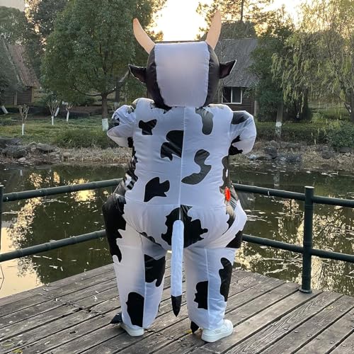 KINQUINN Aufblasbare Kostüm Kuh Kostüme Fancy Kleid Cosplay Blow Up Jumpsuit Weihnachten Halloween Kostüme für Erwachsene von KINQUINN