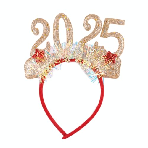 KINSPON 2025 Neujahr Kopfschmuck Karneval Pailletten Kopfschmuck Urlaub Party Zubehör Haarschmuck für Frauen und Mädchen von KINSPON