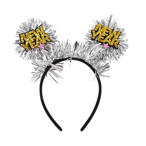 KINSPON Festival Kopfschmuck Karneval Kopfbedeckung Party Requisiten Silvester Stirnband Jahr 2025 Glitzer Puder Hairhoop alle Altersgruppen von KINSPON