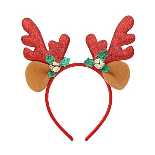 KINSPON Weihnachtsgeweih Elch Stirnbänder Kopfbedeckung Haarreifen für Weihnachten Kopfschmuck Verkleidung Party Supplies von KINSPON