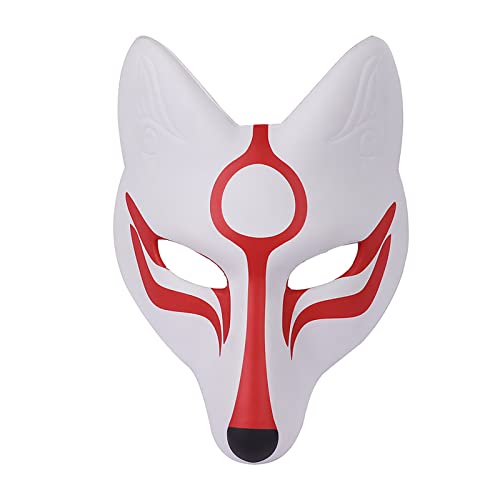 KIPETTO Fuchs Maske Japanische Kabuki Kitsune Cosplay Maske für Halloween Maskerade Party Kostüm KIPETTO Fuchs Maske Japanische Kabuki Kitsune Cosplay Maske für Halloween Maskerade Party Kostüm von KIPETTO