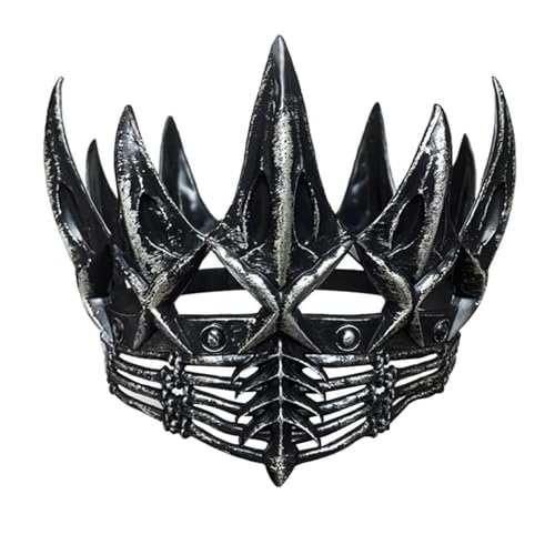 KIPETTO Halloween Krähe Krone Unisex König Königin Gotische Krone für Halloween Maskerade Cosplay Hochzeit Geburtstag Party Kostüm (Silber) von KIPETTO