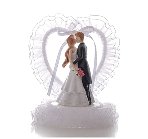 KIPETTO Kuchen Topper Hochzeit Romantischer Cake Topper für Braut und Bräutigam für Hochzeit, Valentinstag, Jahrestag, Geburtstagsfeier von KIPETTO