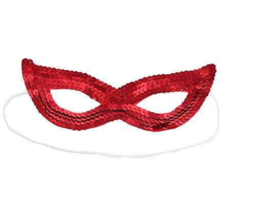 KIRALOVE Maske - rot - venezianisch - halloween - karneval - pailletten - originelle geschenkidee von KIRALOVE