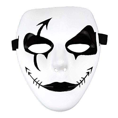 KIRALOVE Model 1 - Maske - Jabbawockeez - hip hop - Street Dance - Gespenst - Kuss - Joker - Pierrot - weiß - kostüm - Karneval - Halloween - Cosplay - Accessoires - Mann - Frau Joker von KIRALOVE