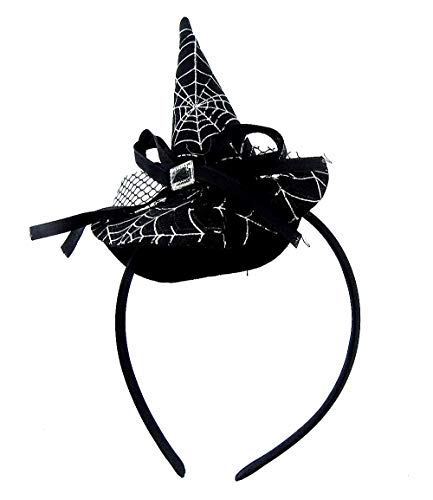 Stirnband - halloween - accessoires - kopfbedeckung - kostüm - cosplay von ausgezeichneter qualität - hut - hexe - spinnennetz - schwarz - silber - verkleidung von KIRALOVE