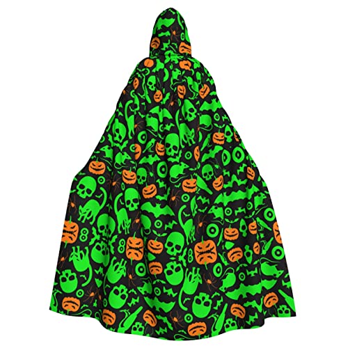 KIROJA Grüner Geist Horror Halloween Kürbis Kapuzenumhang Hoodie Weihnachten Halloween Party Robe Umhang Cosplay Kostüme für Männer und Frauen von KIROJA