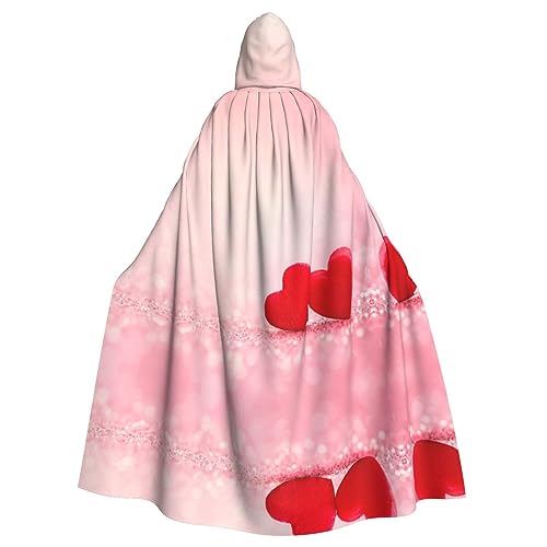 KIROJA Kapuzenumhang mit rotem Herz, rosa Glitzer, für Weihnachten, Halloween, Party, Cosplay, Kostüme für Männer und Frauen von KIROJA