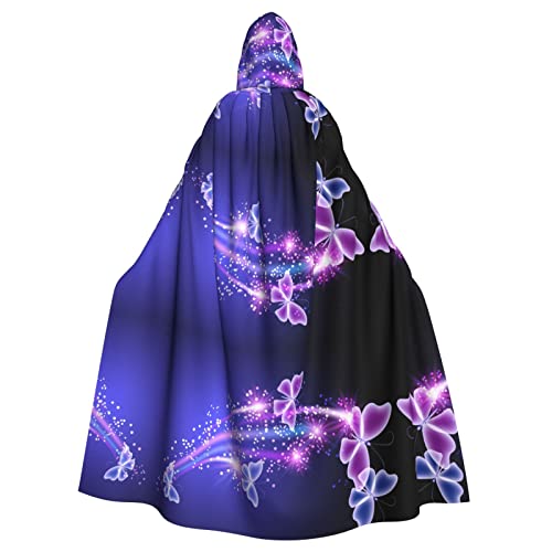KIROJA Umhang mit Schmetterlings-Motiv, violett, mit Kapuze, für Weihnachten, Halloween, Party, Cosplay, Kostüme für Männer und Frauen von KIROJA