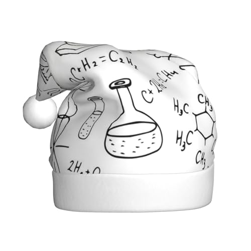 KIROJA Weihnachtsmütze mit Chemie-Druck, Plüsch, Weihnachtsmütze für Erwachsene, Weihnachten, Party, Weihnachten, Heimdekoration von KIROJA