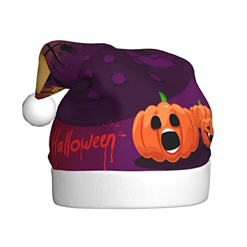 KIROJA Weihnachtsmütze mit fröhlichem Halloween-Druck, Plüschmütze, Weihnachtsmütze für Erwachsene, Weihnachten, Party, Weihnachten, Heimdekoration von KIROJA