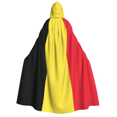 KIRROWE Flagge Belgiens Kapuzenumhang für Erwachsene – perfektes Kostüm für Halloween-Cosplays und Motto-Partys von KIRROWE