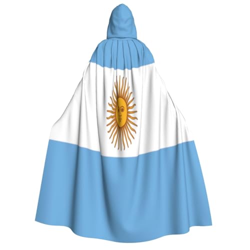 KIRROWE Kapuzenumhang mit argentinischer Flagge für Erwachsene – perfektes Kostüm für Halloween, Cosplays und Mottopartys von KIRROWE